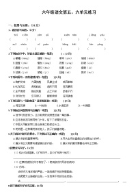 部编版六年级上册语文第五、六单元试卷 不含答案