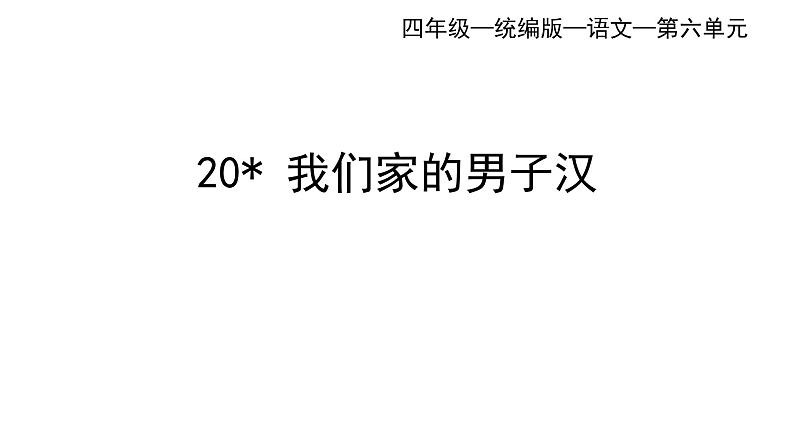 部编版小学语文四年级下册--20 我们家的男子汉  课件第2页