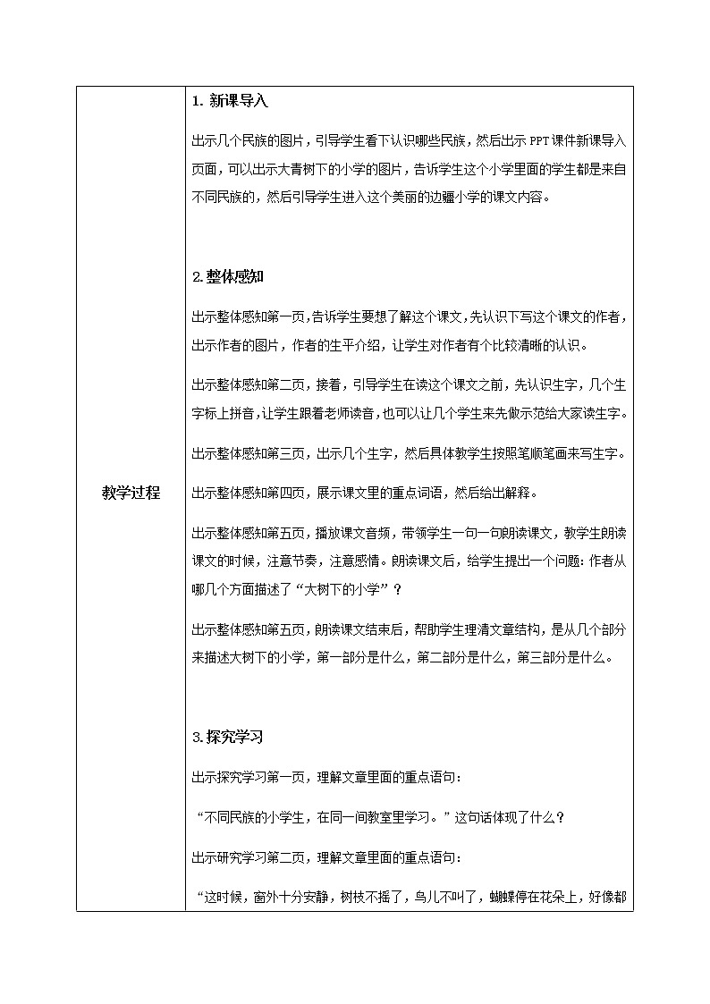 《大青树下的小学》第一课时教案第2页