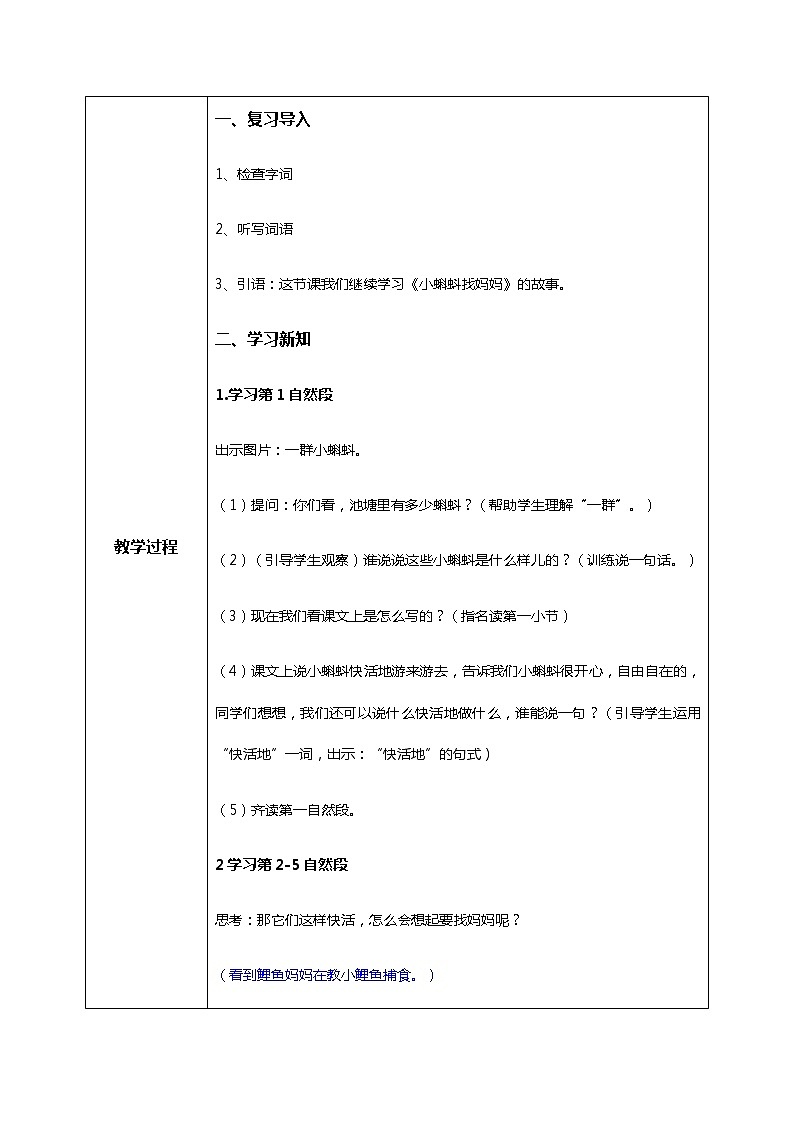 1.小蝌蚪找妈妈（第二课时）课件+教案+同步练习02