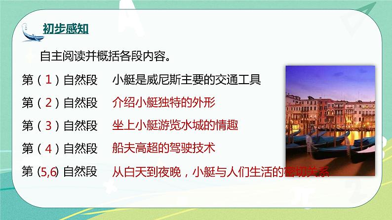 部编版五年级下册第七单元18威尼斯的小艇课件PPT08