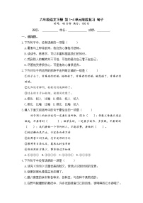 【期中专项复习】六年级语文下册 第1-4单元阶段复习 句子（部编版 含答案）