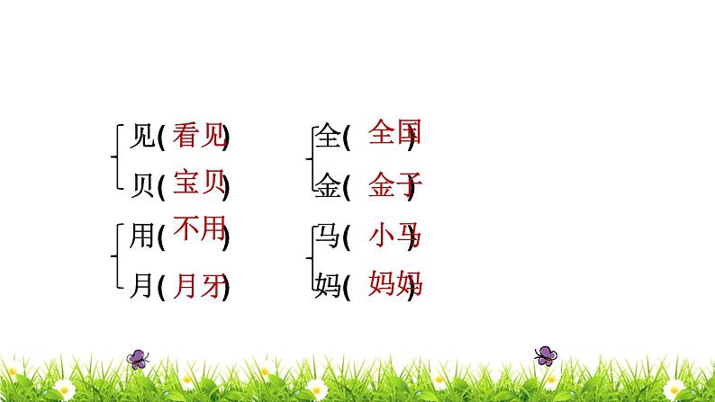 部编版一年级上册语文期末复习课件第8单元复习06