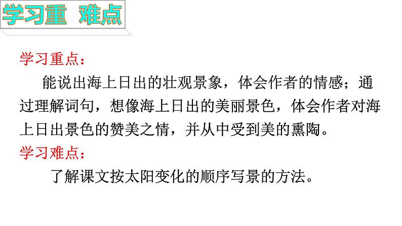 部编版四年级语文下册----16.海上日出 上课课件第4页