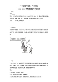 小升初复习专练：写作训练（试题）2022年语文六年级下册