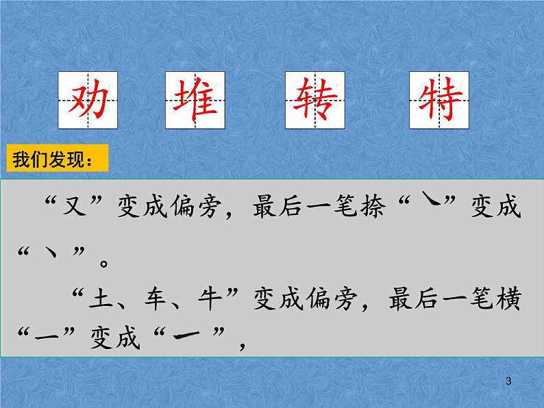 小学语文人教课标版（部编）二年级下册语文园地七书写提示+日积月累5课件第3页