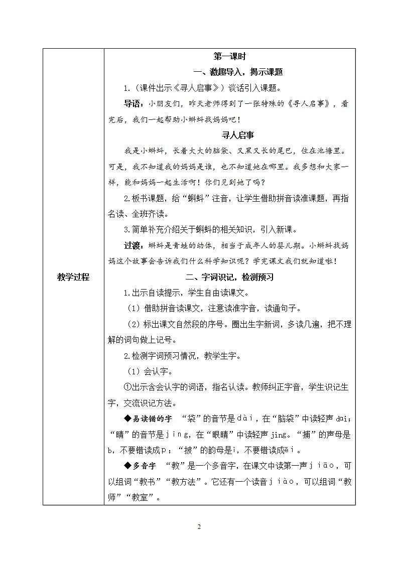 1《小蝌蚪找妈妈》课件PPT+生字课件+教案+音视频素材02