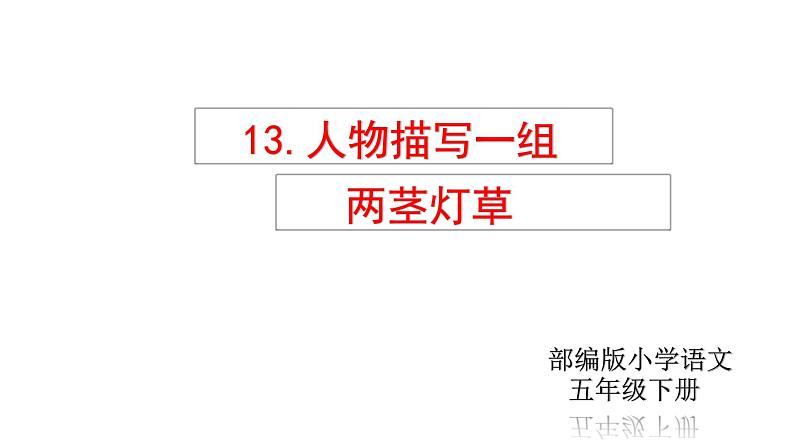 部编版五年级语文下册-13.《人物描写一组——两茎灯草》课件01