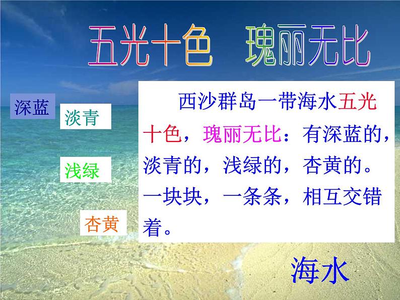 小学语文人教课标版（部编）三年级上册18 富饶的西沙群岛《富饶的西沙群岛》第二课时 课件06