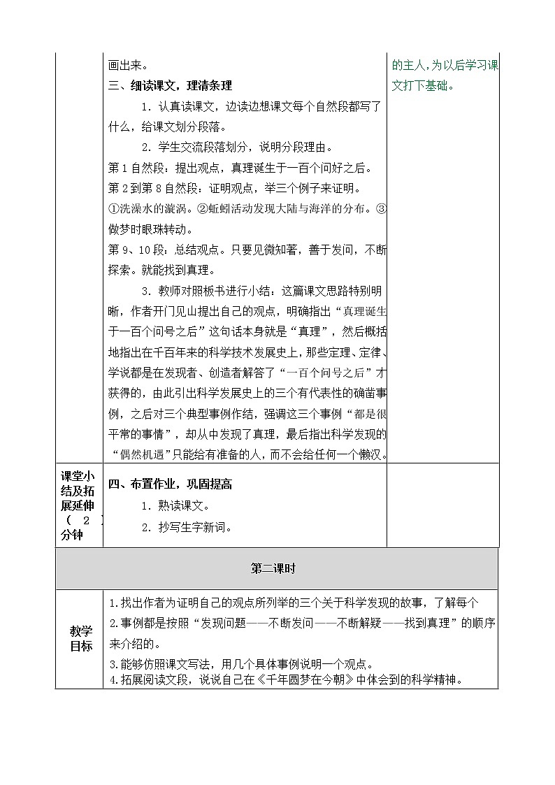 小学语文人教部编版 六年级下册 第五单元真理诞生于一百个问号之后教案第3页