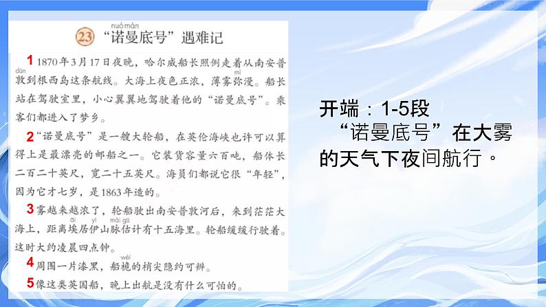 部编版语文四年级下册第七单元23课《“诺曼底号”遇难记》（第一课时）课件ppt第7页