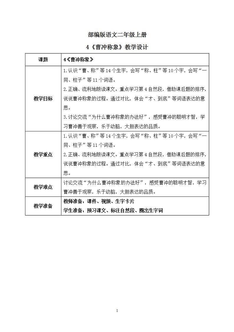 4《曹冲称象》课件PPT+生字课件+教案+音视频素材01
