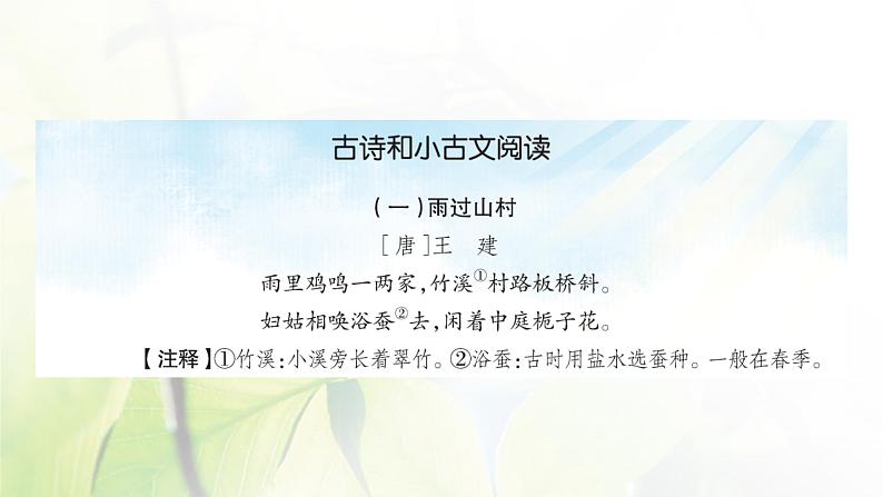 人教版语文四年级下册(部编版)第八单元作业PPT课件02