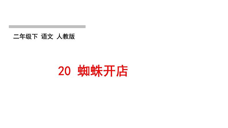 20 蜘蛛开店作业课件第1页