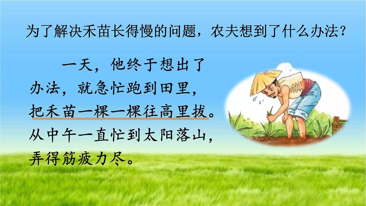 人教部编二年级语文下册   第五单元   12 寓言二则 揠苗助长课件PPT第6页