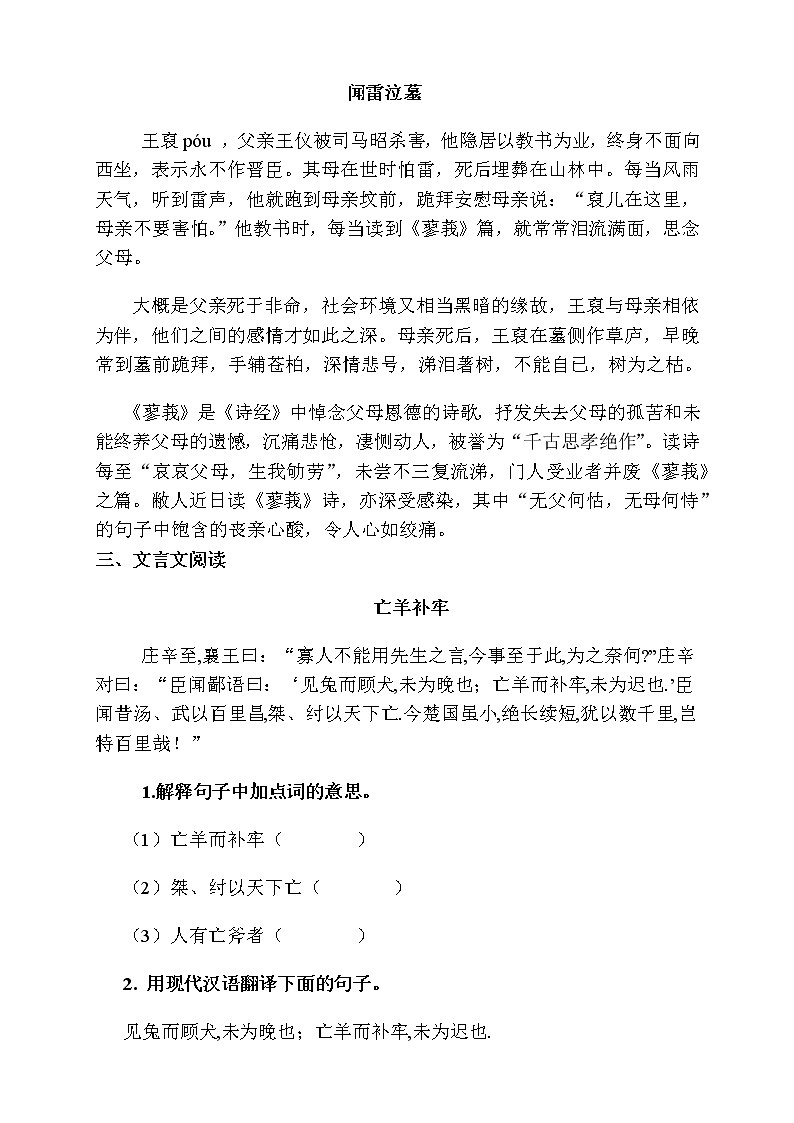 7暑假语文衔接班阅读训练讲义(四升五)第2页