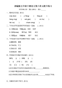 部编版五年级下册语文第六单元提升卷