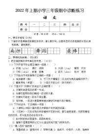 湖南省怀化市通道县2021-2022学年三年级下学期期中考试语文试题（含答案）