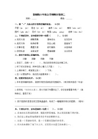 部编版六年级上册语文期末测试卷（2份打包  无答案）