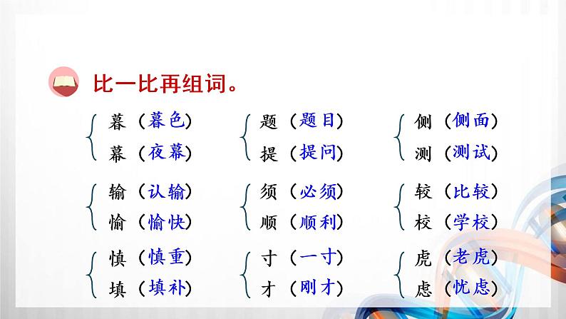 人教版统编教材四年级语文上册（第三单元）复习课件第8页