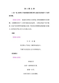 小学语文人教部编版四年级下册11 白桦课后复习题