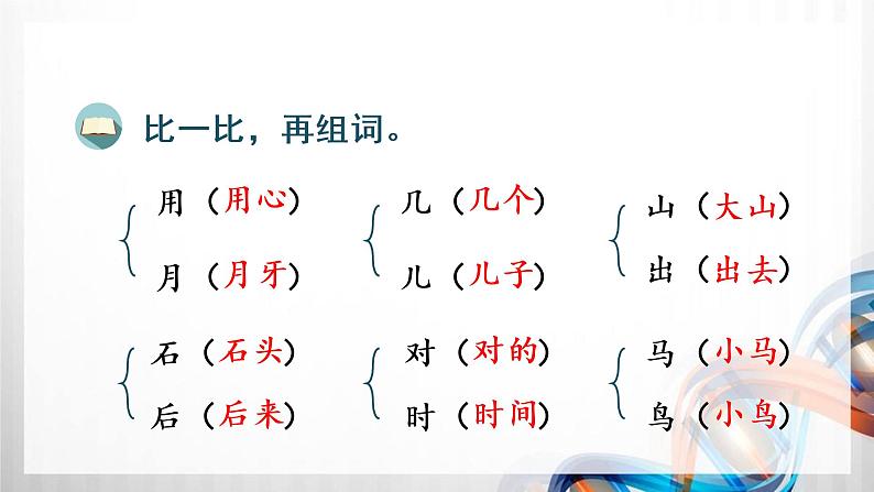 人教版统编教材一年级语文上册（第八单元）复习课件08