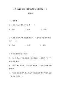 小升初语文复习 修辞手法复习专题训练共2套  附小升初练习卷   （带答案）