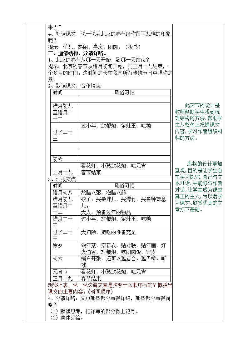部编版六年级下册语文第1课北京的春节教案第3页