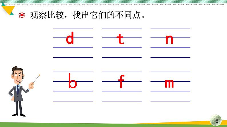 部编版语文一年级上册汉语拼音《d-t-n-l》　课件06