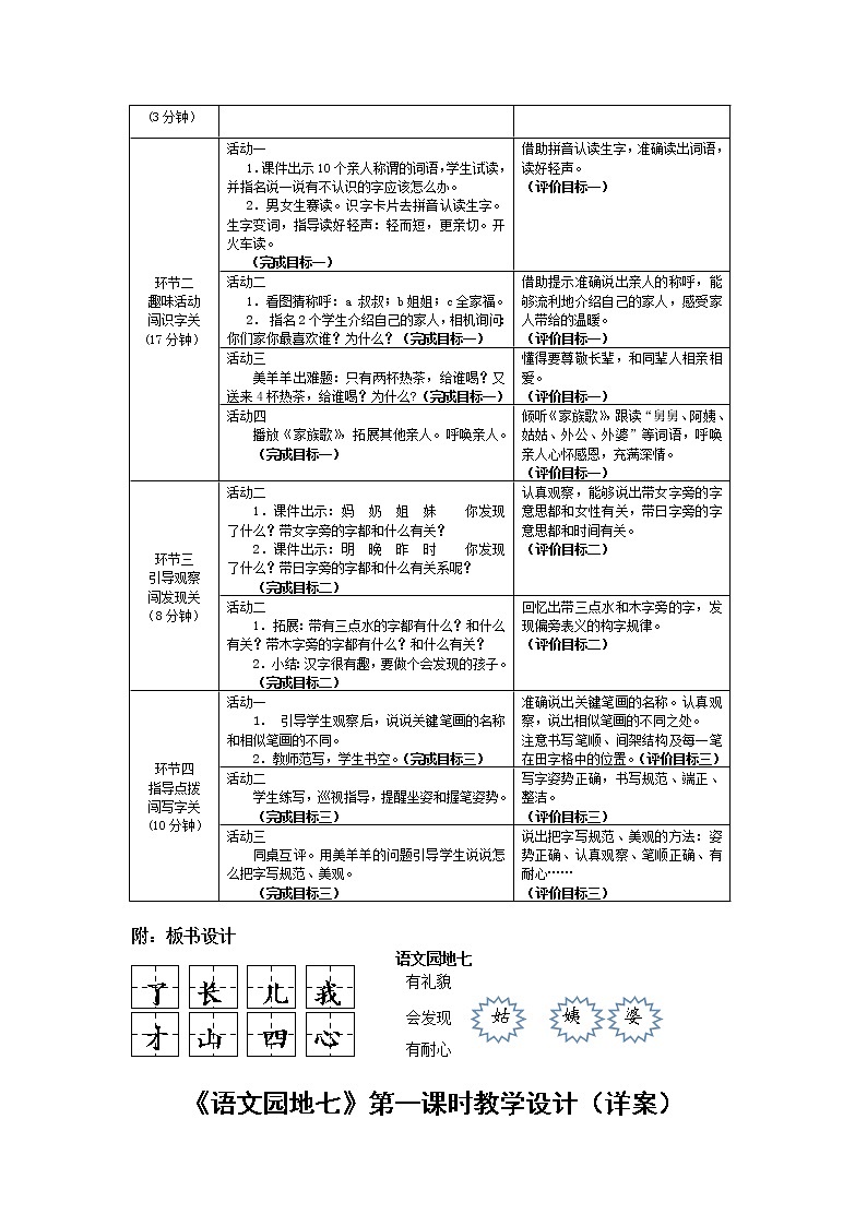 一年级语文上册语文园地七 识字加油站 我的发现   教案02