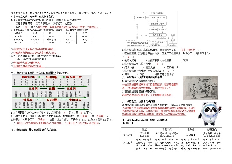 部编版语文六年级下册专题复习——非连续性文本阅读（参考答案）第2页
