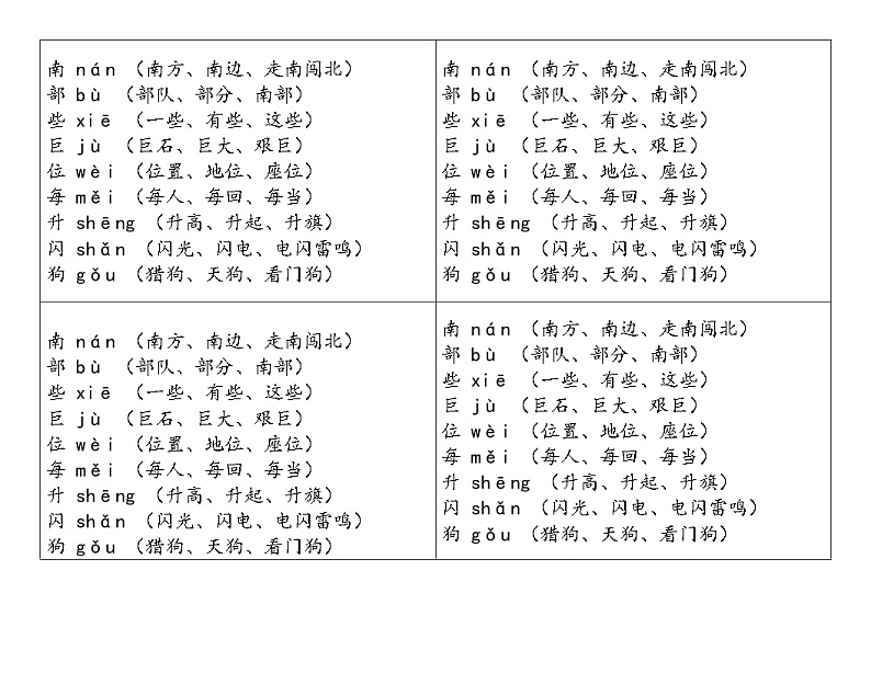 9.《黄山奇石》生字组词（课文生字词汇补充）word版本第1页