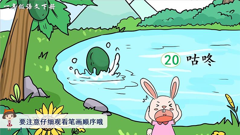 20 咕咚（生字讲解）课件(共10张PPT)第1页