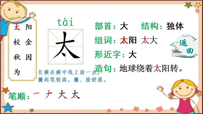 4.四个太阳 生字讲解课件(共10张PPT)第3页