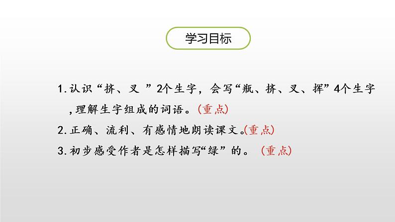 人教部编版四年级下册第三单元绿第一课时课件第2页