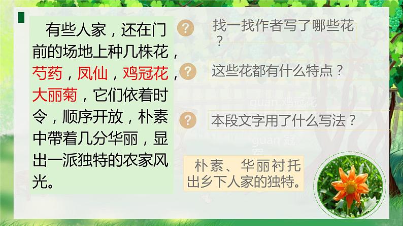 人教部编版四年级下册第一单元乡下人家第二课时第8页