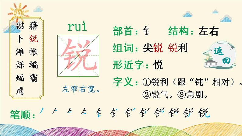 3 天窗    生字讲解课件(共14张PPT)06