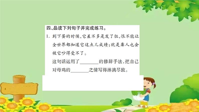 14  母鸡  习题课件(图片版 共20张PPT)第5页