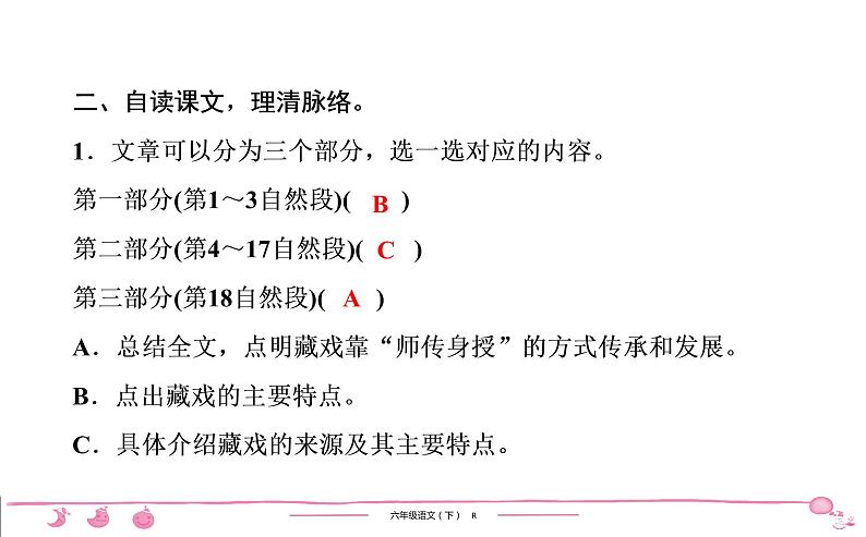 2020-2021学年六年级下册人教版语文习题课件 第1单元（共7份打包）图片版05