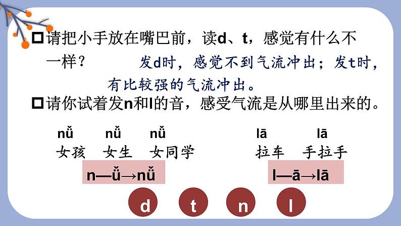 部编版一年级语文上册 第二单元 4 d t n l  课件第4页