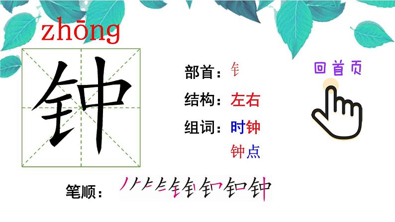 部编版小学语文一年级下册16一分钟（笔顺）课件02