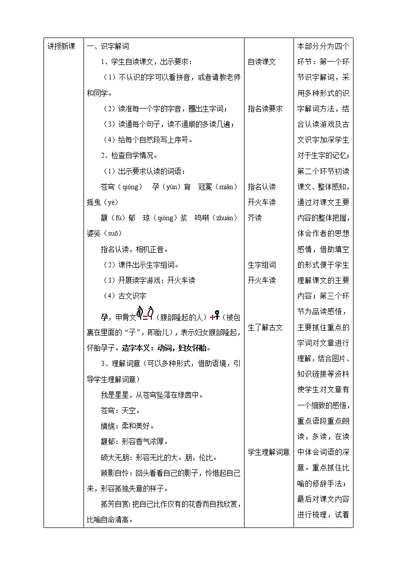 小学语文六年级上册《花之歌》教学设计（共1课时）第2页