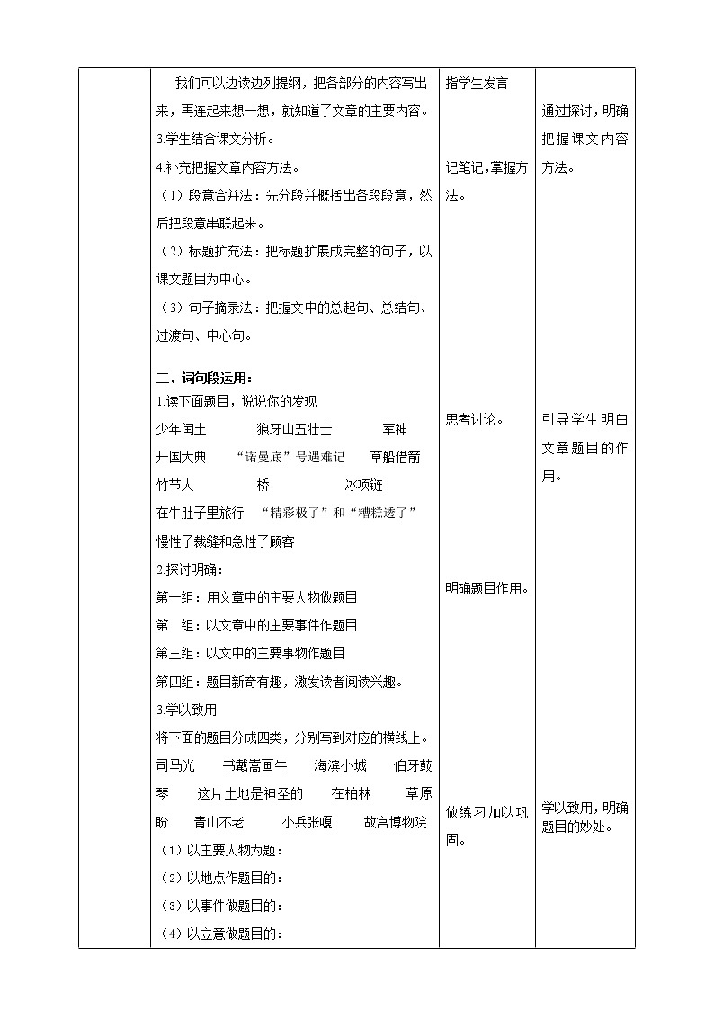 小学语文六年级上册第八单元《语文园地》教学设计一课时第2页