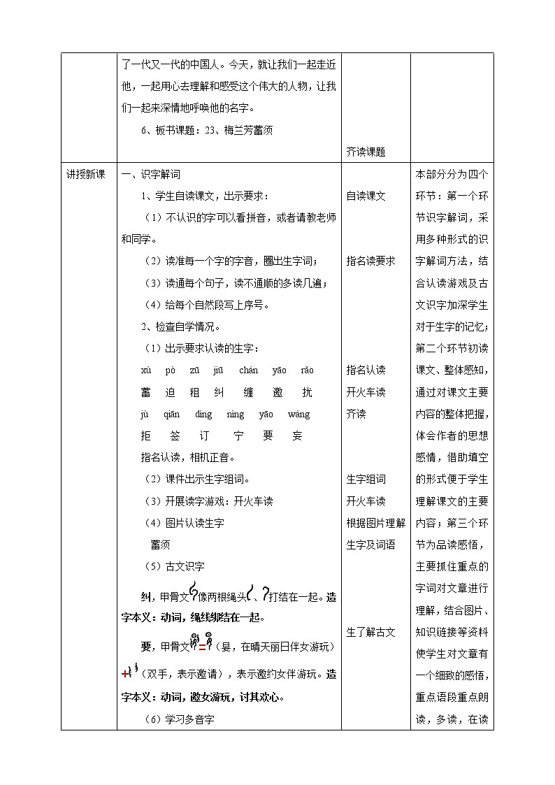 小学语文四年级上册《梅兰芳蓄须》教学设计02