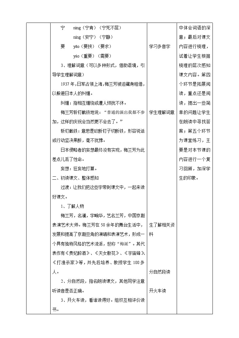 小学语文四年级上册《梅兰芳蓄须》教学设计03