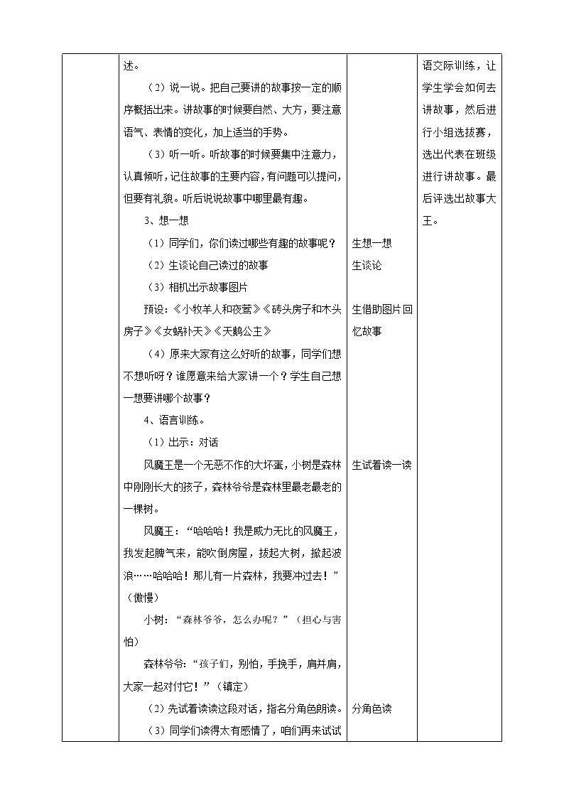 部编版小学语文三下《口语交际：趣味故事会》语文教案（共5页）第2页