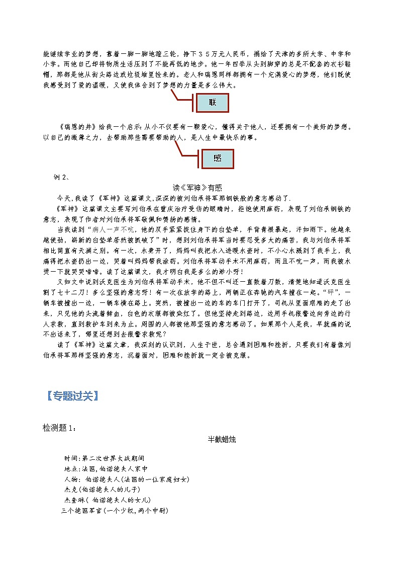 【精讲+练习】小学语文高年级暑假 ：习作专题之读后感（统编版，含答案）第3页