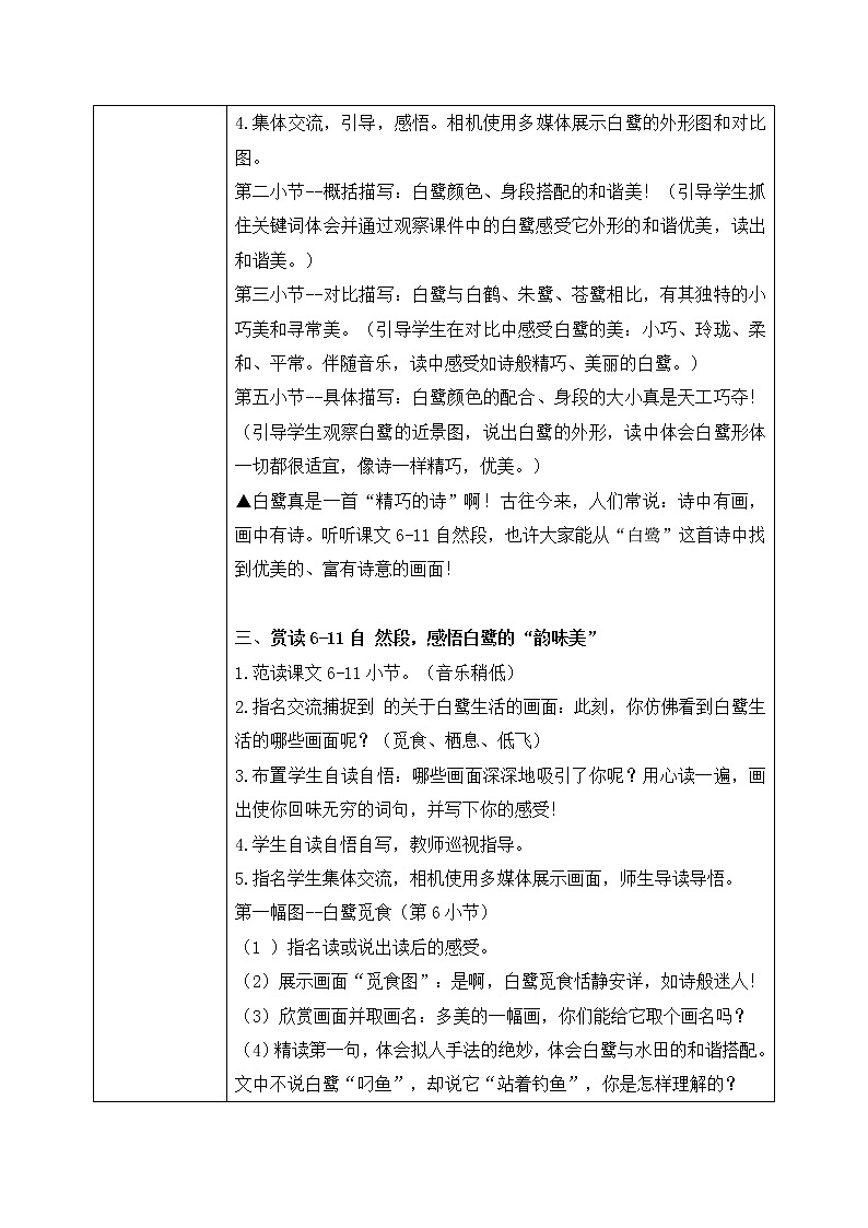 部编版语文五上1《白鹭》课件+教案03