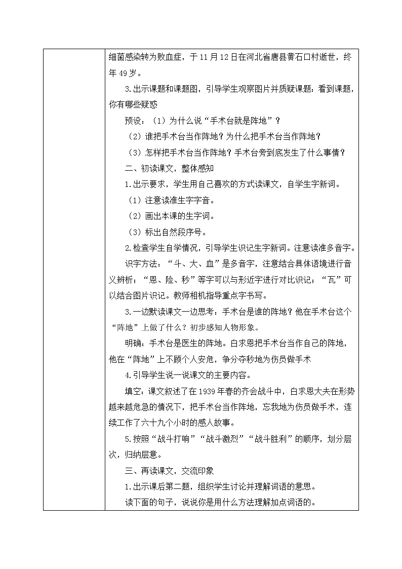26《手术台就是阵地》课件PPT+生字课件+教案+音视频素材02