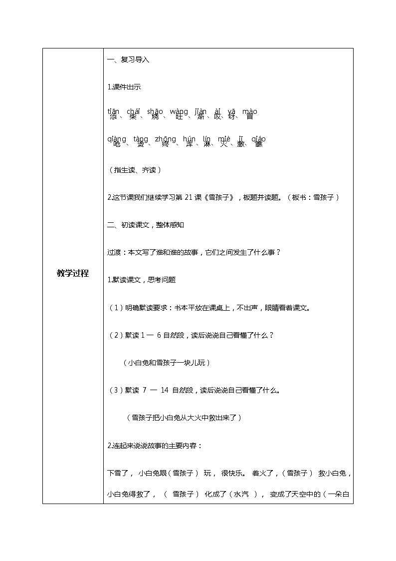 21.《雪孩子》（第二课时）课件+教案+视频+练习02